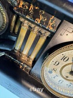 Horloge de cheminée vintage antique Seth Thomas Adamantine de plus de 100 ans