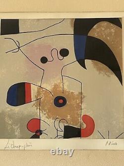 Joan Miro Antique MID Century Lithographie Moderne Vieux Maître Cubiste Vintage Signé