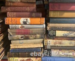 Lot de 100 vieux livres anciens rares à couverture rigide mélangés de couleur aléatoire