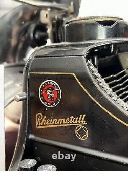 Machine à écrire Rheinmetall Ancienne Extrêmement Rare Vintage Antique Années 1920 Allemagne Pré-Guerre