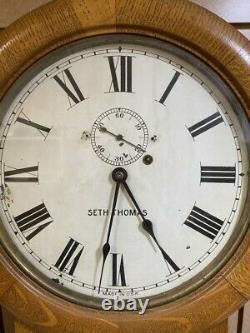 Old Antique Seth Thomas Weight Driven, No. 2 Horloge Murale De Régulateur