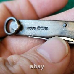 Old Vintage Antique Cross London Sterling Silver Ring Tourner Pen Fob Pocket Couteau