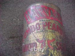 Old Vintage Antique Harvard Jumbo Peanuts Tin Metal Can Publicité Des Années 1930 1940