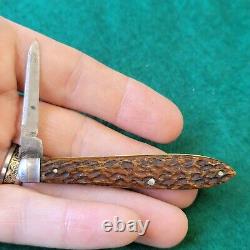 Old Vintage Antique Simmons Keen Kutter Bone Stag Pen Pocket Couteau De Poche