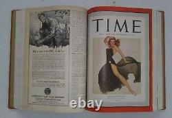 Old Vintage Antiquité Time Magazine Lot Bound Oct. Déc. 1941 Wwii Petty Cover