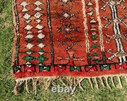Old Vintage Marocain Fait Main Boujad Boujaad Rug Berber Wool Rug 10'5 X 6