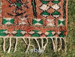 Old Vintage Marocain Fait Main Boujad Boujaad Rug Berber Wool Rug 10'5 X 6
