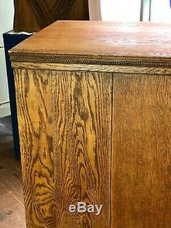 Old Vintage Oak Flat Fichier Typo Bijoux Organisateur Apothicaire Cabinet