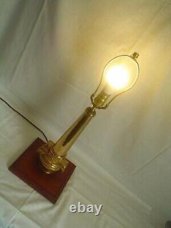 Ooak Lampe De Table Personnalisée Old Vintage Laiton Laiton Lally Fire Buse Pd 1906