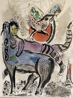 Original Marc Chagall Antique Modern Abstract Lithographie Vieux Cubisme Vintage 1967