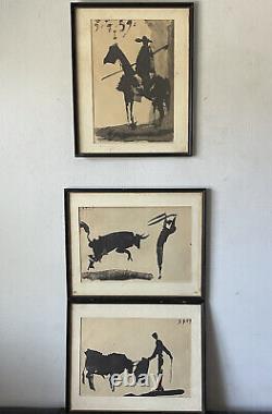 Pablo Picasso Ancien Lithographie Moderne Vieille Collection Bullfighter 1959