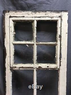 Paire Antique 6 Lite Casement Porte Fenêtres Cabinet Shabby 19x62 Vtg Vieux 156-18c