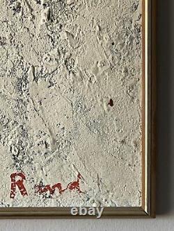 Paul Rand Antique MID Century Modern Abstract Peinture À L'huile Vieux Vintage 1967 Rare