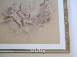 Peinture ancienne vintage dans le style des vieux maîtres : nus iconiques d'anges, art mystérieux.