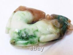Pendentif en jade naturel ancien à multiples couleurs chinois vintage / antique