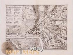 Plan de bataille ancien de Huy Belgique Hoei Dumont 1723