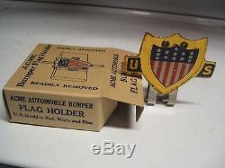 Plaque Originale 1940' Drapeau Us N ° Vintage Licence Topper Emblem Ancienne Hot Rod Rat