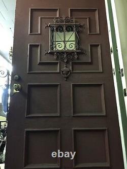 Porte D'entrée Old Antique Vintage Spanish Revival 42 Winch With Rare Banded Iron