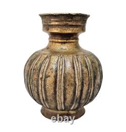 Pot à eau ancien en laiton / bronze rare vintage des années 1800 avec finition gravée fine