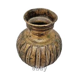 Pot à eau ancien en laiton / bronze rare vintage des années 1800 avec finition gravée fine