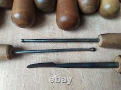 RARE Outils anciens vintage pour estampage métallique Ensemble rétro de 17 outils