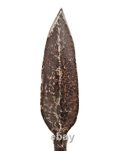 Rare antique lance en fer forgé à la main de l'époque Mughal des années 1800