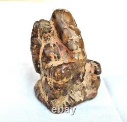 Statue / Figurine antique en pierre faite à la main du dieu hindou Ganesh datant des années 1800