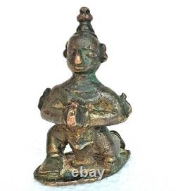Statue / Figurine en laiton ancienne, vintage et antique de Dieu Garuda avec serpent des années 1850, très rare