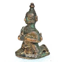 Statue / Figurine en laiton ancienne, vintage et antique de Dieu Garuda avec serpent des années 1850, très rare