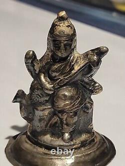 Statue antique en argent sterling vintage fabriquée à la main de la déesse Laxmi - Lot rare