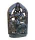 Statue De Déesse En Pierre Noire Ancienne Vintage Antique Finement Sculptée à La Main Des Années 1900