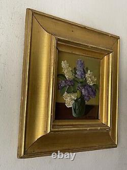 Superbe peinture à l'huile impressionniste de nature morte d'antiquité fine, fleurs anciennes modernes vintages 56.