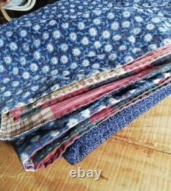 Tissu ancien japonais BORO patch en tissu floral indigo vintage japonais 78x78