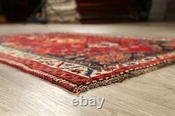 Tribal Vintage Geometric Abadeh Zone De Laine Rug À La Main-knotted Oriental Carpet 4x6