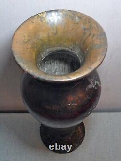 Vase en papier mâché peint figuratif ancien kashmiri original de collection