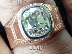 Vieille Mine Brillant 3.02 Carat Antique Diamond Men's-unisex Victorian Ring