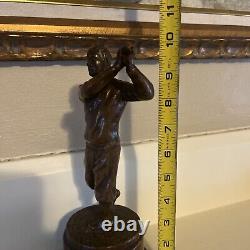 Vieille Statue De Golf Sculptée Prix 1920 Antique Vieux Costumes De Trophées Figuraux