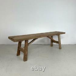 Vieille Table Basse Rustique Antique De Banc En Bois De Cru Grande #2989