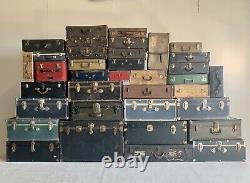 Vieilles Valises Anciennes Trunks Bagage Lot Armoire Steamer Old Footlocker +36