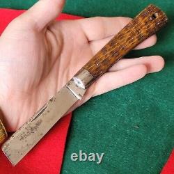 Vieux Couteau de Poche de Marin en Os à Manche à Vis Miller Bros Vintage Antique