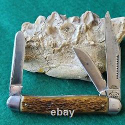 Vieux Vieux Vieux Pal Blade Antique Co Remington Bone Stag Stockman Couteau De Poche