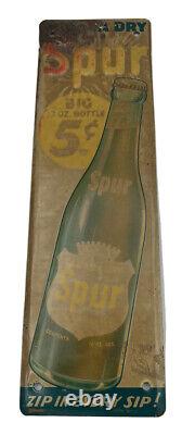 Vieux-canada Spur Drink Sign Antique Old Soda Cola Embossed Ships Free USA