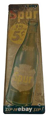 Vieux-canada Spur Drink Sign Antique Old Soda Cola Embossed Ships Free USA