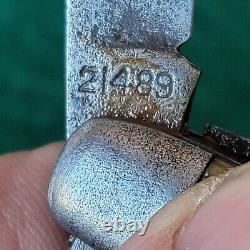 Vieux couteau de poche Jack Barehead Cattaraugus 21489 en os de cerf antique.