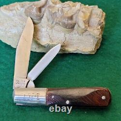 Vieux couteau de poche Jack Barlow en os de cerf Wostenholm IXL antique de collection.