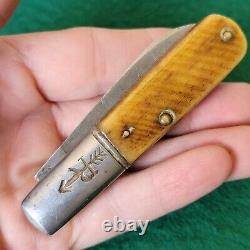 Vieux couteau de poche pliant Jack Barlow en bois de cerf Russell Bine de collection et d'antiquité.