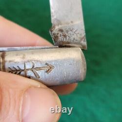 Vieux couteau de poche pliant Jack Barlow en bois de cerf Russell Bine de collection et d'antiquité.