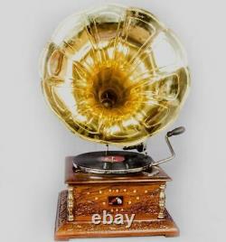 Vintage 1880 Hmv Gramophone Avec Antique Musique Ancienne Place Box Phonographe Bg 05
