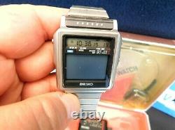 Vintage 1982 Antique Old Seiko T001 James Bond Wrist Watch Écran De Télévision