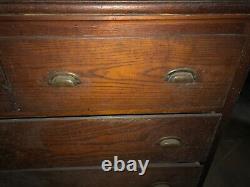 Vintage 2 Porte Oak Upright Kitchen Hutch Cabinet Vieux Vernis 89 X 50,5 X 15